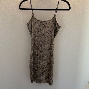 Superdown Brown Snake Print Mini Dress